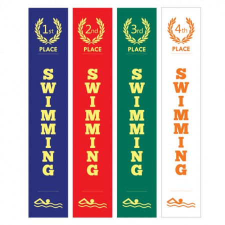 Buffalo Sports Pack of 4 Swimming Place Ribbons | 1st 2nd 3rd 4th